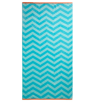 Soak up the sun in style with this blue chevron beach towel 