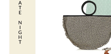 This gorgeous half moon wicker bag features frayed hems and a round handle