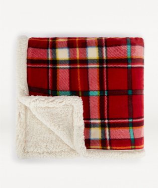 Checkered Christmas blanket.