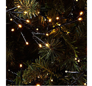 Warm Christmas lights on a Christmas tree