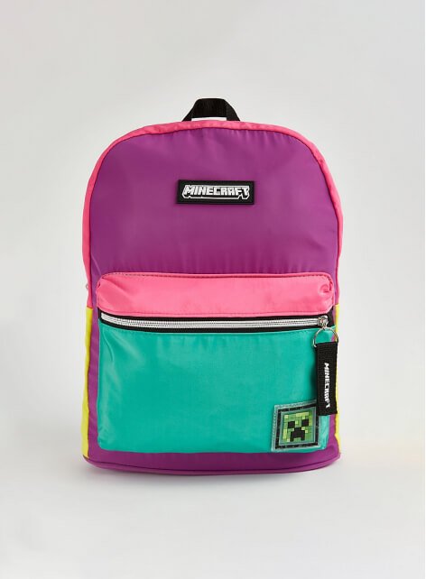 Minecraft Pink Colour Block Rucksack