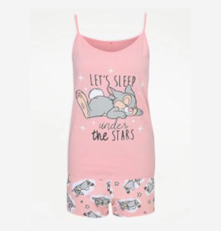 Disney Bambi Thumper pink shorts pyjama set.