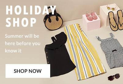 Jet away in style with our women's holiday shop