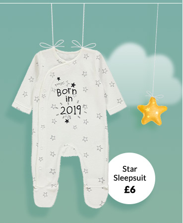 Shop star print sleepsuit