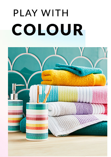 Brighten up your bathroom with colourful towels and accessories