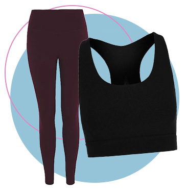 Mix and match your gym clothing with leggings and a performance tank top