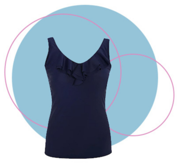 The V-neck on this tankini top boasts romantic ruffles and an inner elasticated waistband for extra comfort