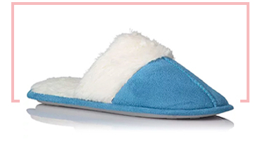 Keep feet warm and cosy with these soft fleece lined mule slippers