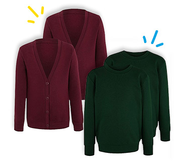 These 2-packs of cardigans and sweatshirts are made with soft fabric and lasting colour