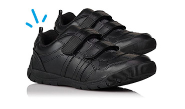 These 2-strap shoes come in a black finish with cushioned insole for comfort