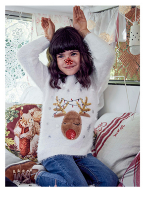 ladies white fluffy christmas jumper