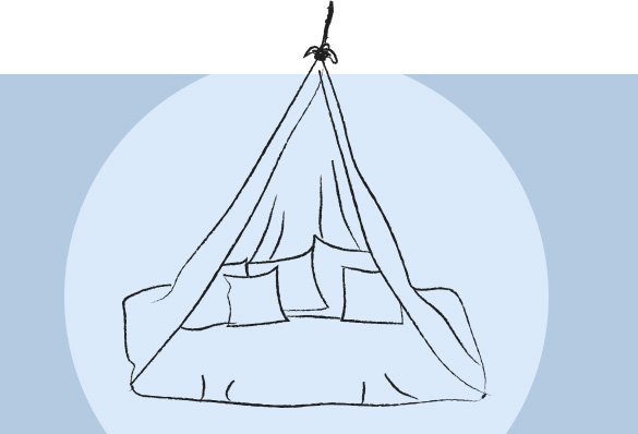 Illustration of a teepee style fort