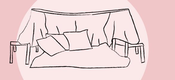 Illustration of a chair and blanket fort