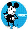 Disney Mickey Mouse inside a blue square print circle.