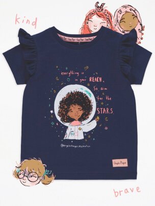 Angela Mayers Navy Astronaut T-Shirt