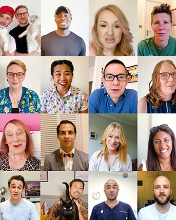 Selection of images of peoples faces from the George Pride video