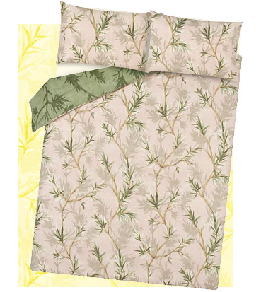 This reversible duvet set comes in a beautiful bamboo print that'll have you dreaming of far-away adventures