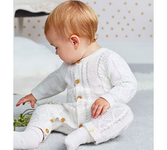 Dress your little one in a chunky knit all-in-one