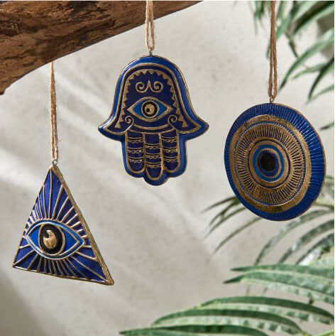 Blue hanging ornaments