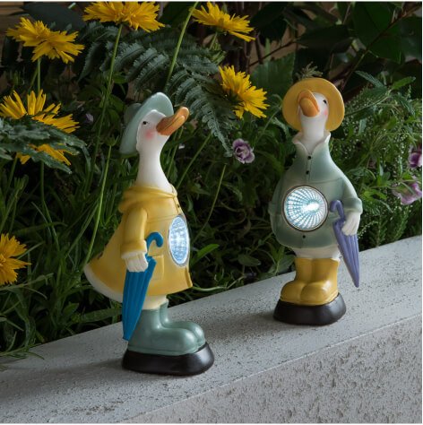 Outdoor duck figure LED solar lights