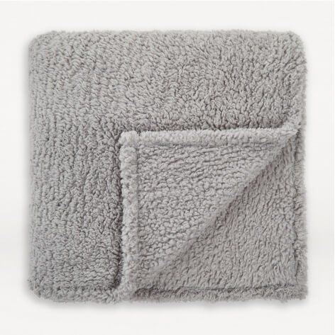 Grey teddy blanket