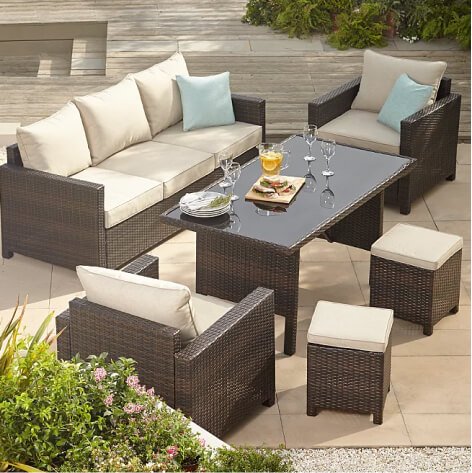 Jakarta linen garden sofa dining set