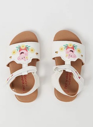 First walkers Peppa Pig white floral deail sandals.