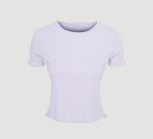 Lilac lettuce trim cropped pyjama top