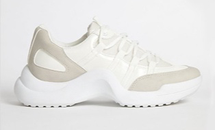 White retro chunky hiker trainers