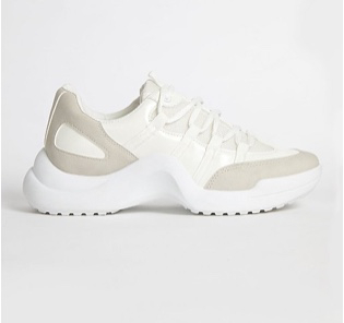 White retro chunky hiker trainers 