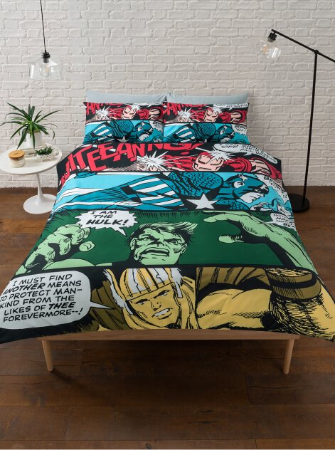 Marvel Comic Strip Reversible Duvet Set.