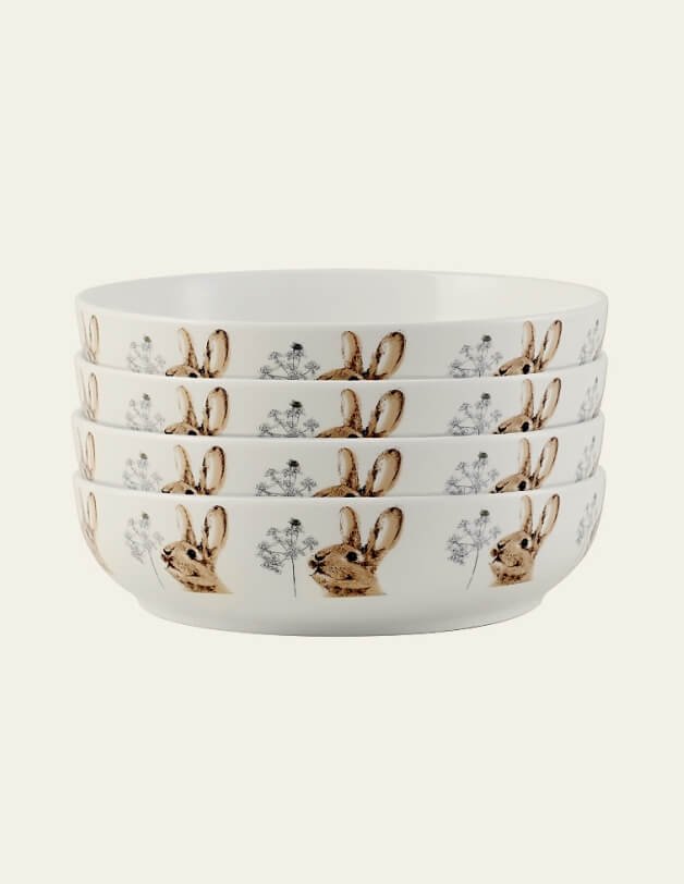 White bunny pasta bowls