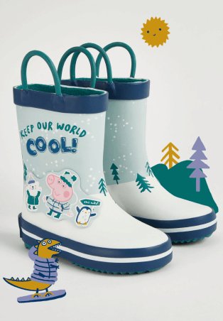 Peppa Pig George Pig Blue Ice Caps Wellington Boots