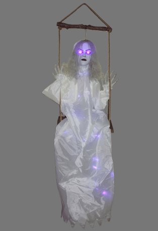 A light up ghoul swinging wall decoration.