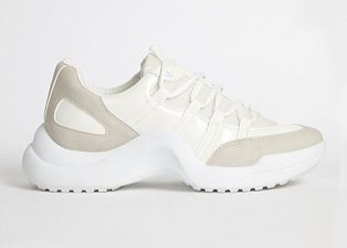 White and beige trainers