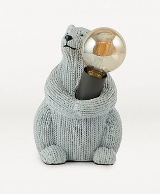 Grey Knitted Bear Table Lamp.