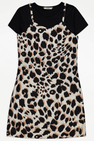 Leopard print t-shirt dress.
