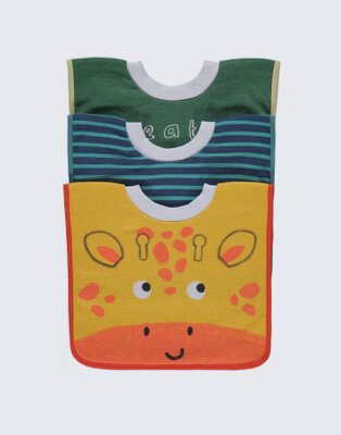 Giraffe Pop Over Bibs 3 Pack.