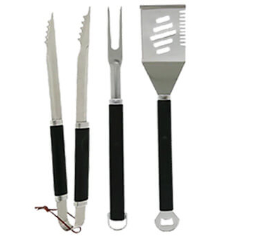 Perfectly matched to the range of Uniflame barbecues, this 3 piece BBQ tool set has a 4-in-1 spatula, tongs and fork