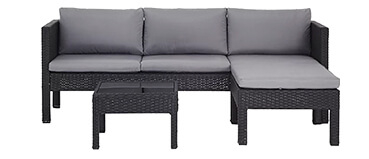 This gorgeous Orlando chaise and side table set is perfect for creating casual and relaxing seating