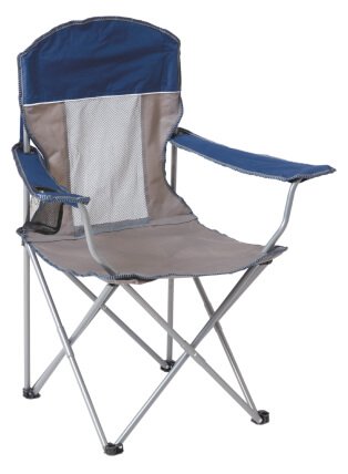 Blue and gray camping chair.