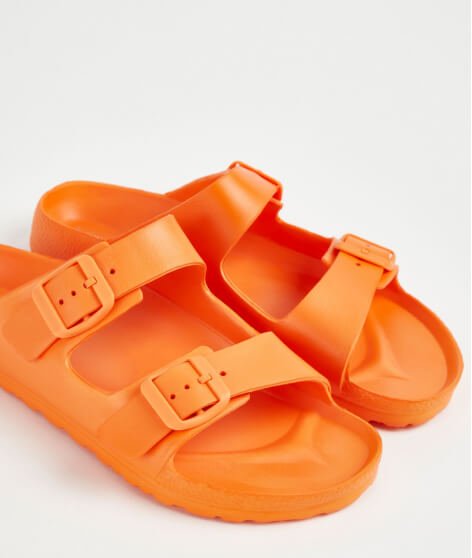 Orange sandals.