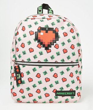 Minecraft multicoloured pink rucksack