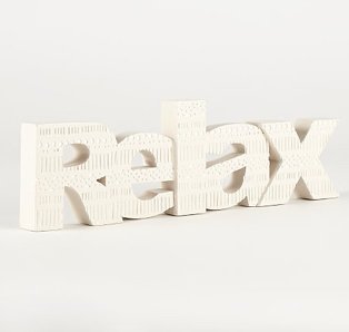 Wooden accessory saying relax