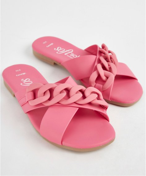 Pink sandals.