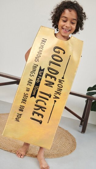 Willy Wonka Golden Ticket Costume