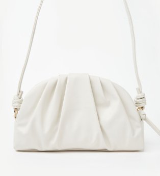 White ruched cross body bag.