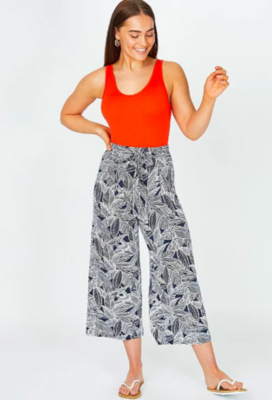 ladies cropped wide leg trousers