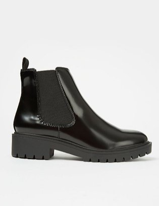 Black Patent Chelsea Boots.