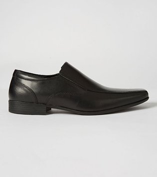 Black Leather Slip On Formal Shoes.